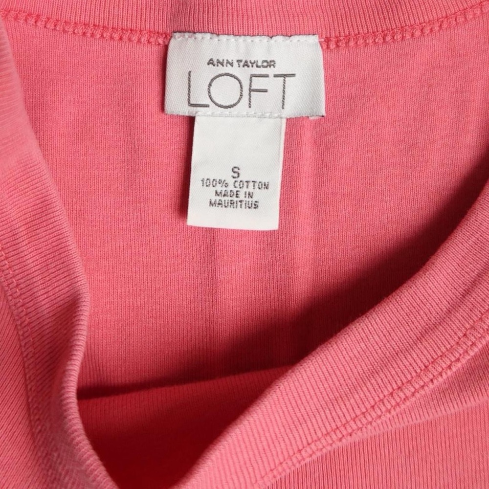 Ann Taylor Loft Dusty Pink Short-Sleeved Tee - Picture 3 of 3